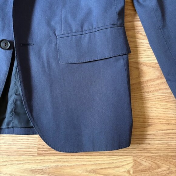 Club Monaco New York Grant Fit Cotton Jacket Blazer Navy Stripe Sz 36S - Picture 3 of 13